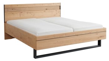 Bettgestell Interliving aus Holz in Holzfarben Interliving Schlafzimmer Serie 1024 – Bettgestell Kufengestell, Liegefläche ca. 160 x 200 cm - Balkeneiche