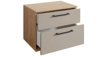 Komplettzimmer Interliving aus Holz in Grau Interliving Schlafzimmer Serie 1024 – Komplettzimmer Design 25, vierteilig - Taupe & Balkeneiche