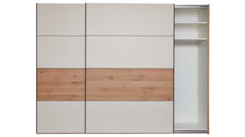 Kleiderschrank Interliving aus Holz in Beige Interliving Schlafzimmer Serie 1024 – Schwebetürenschrank Design 27,  Sand & Balkeneiche - zwei Türen, Breite ca. 271 cm