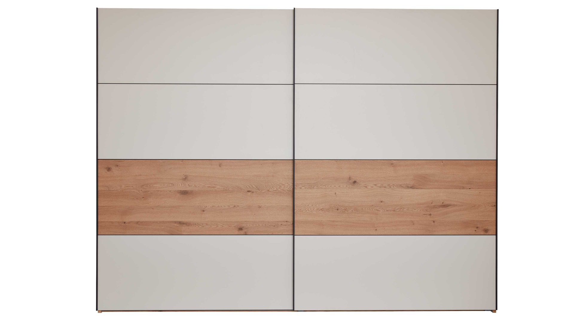 Kleiderschrank Interliving aus Holz in Beige Interliving Schlafzimmer Serie 1024 – Schwebetürenschrank 983306 Design 27,  Sand & Balkeneiche - zwei Türen, Breite ca. 331 cm