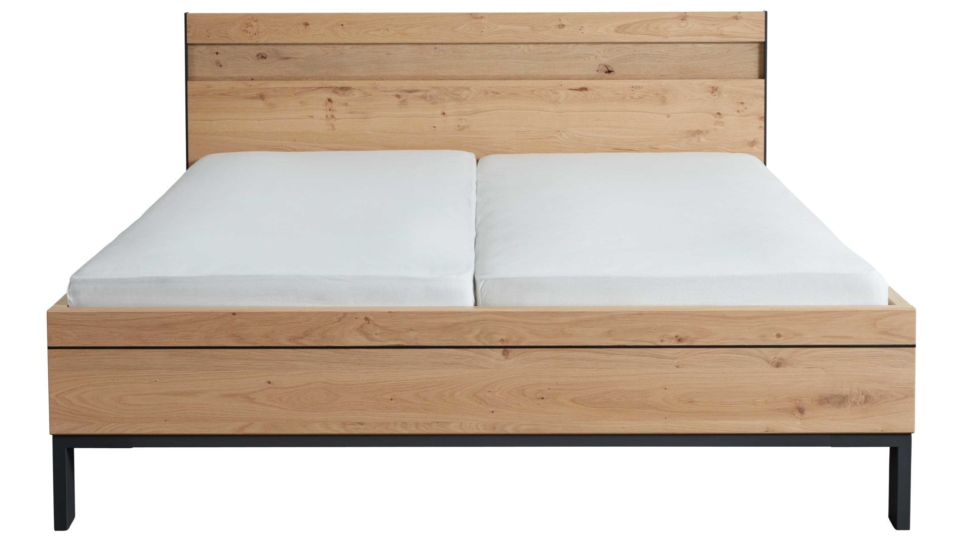 Bettgestell Interliving aus Holz in Holzfarben Interliving Schlafzimmer Serie 1024 – Bettgestell 87438 Winkelfüße, Liegefläche ca. 200 x 200 cm - Balkeneiche