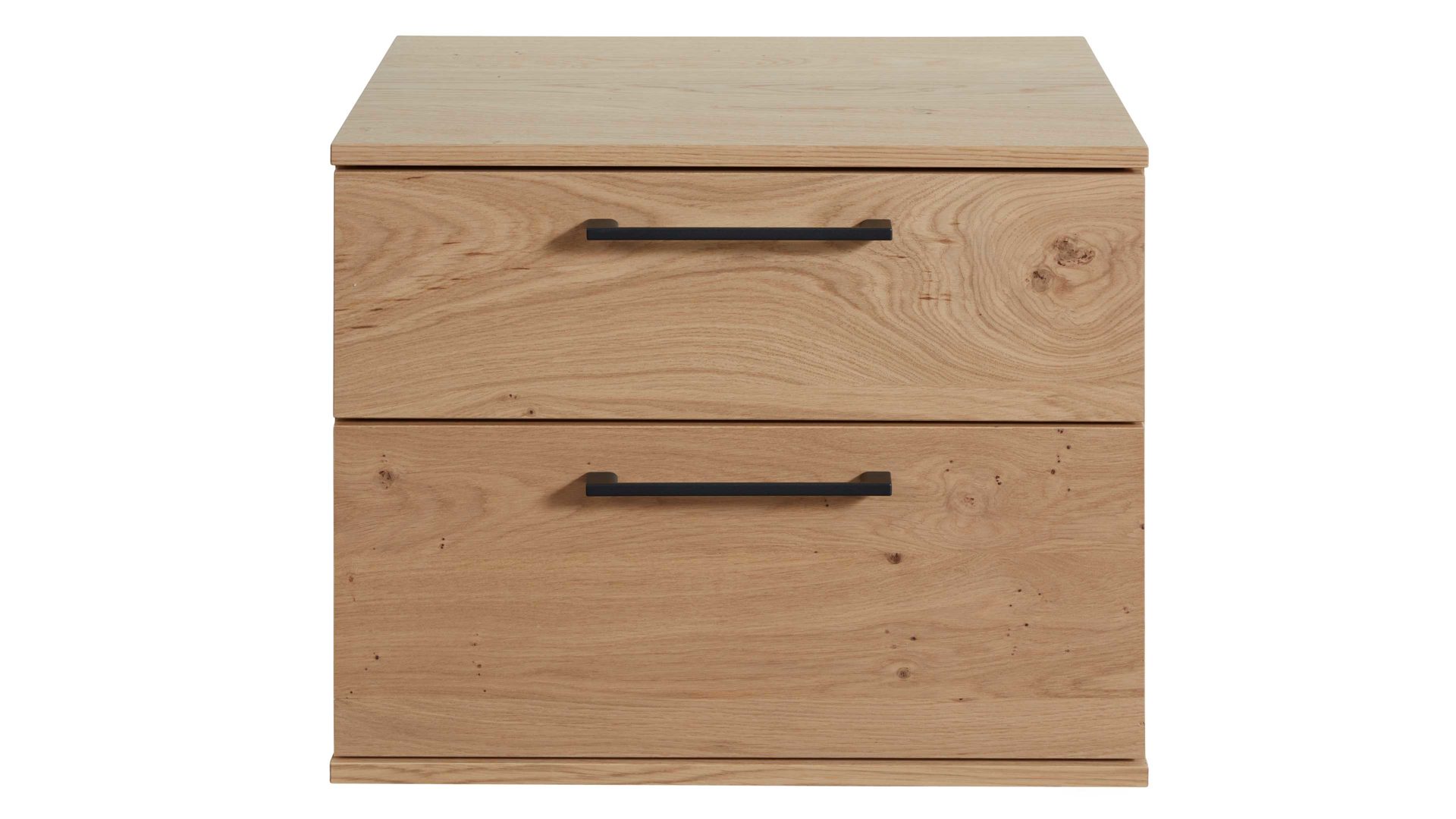 Nachtkommode Interliving aus Holz in Holzfarben Interliving Schlafzimmer Serie 1024 – Nachtkommode 32003 zwei Schubladen, Balkeneiche - Breite ca. 46 cm