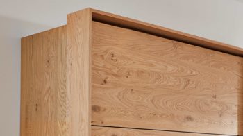 Passepartout Interliving aus Holz in Holzfarben Interliving Schlafzimmer Serie 1024 – Passepartout Breite ca. 338 cm - Balkeneiche