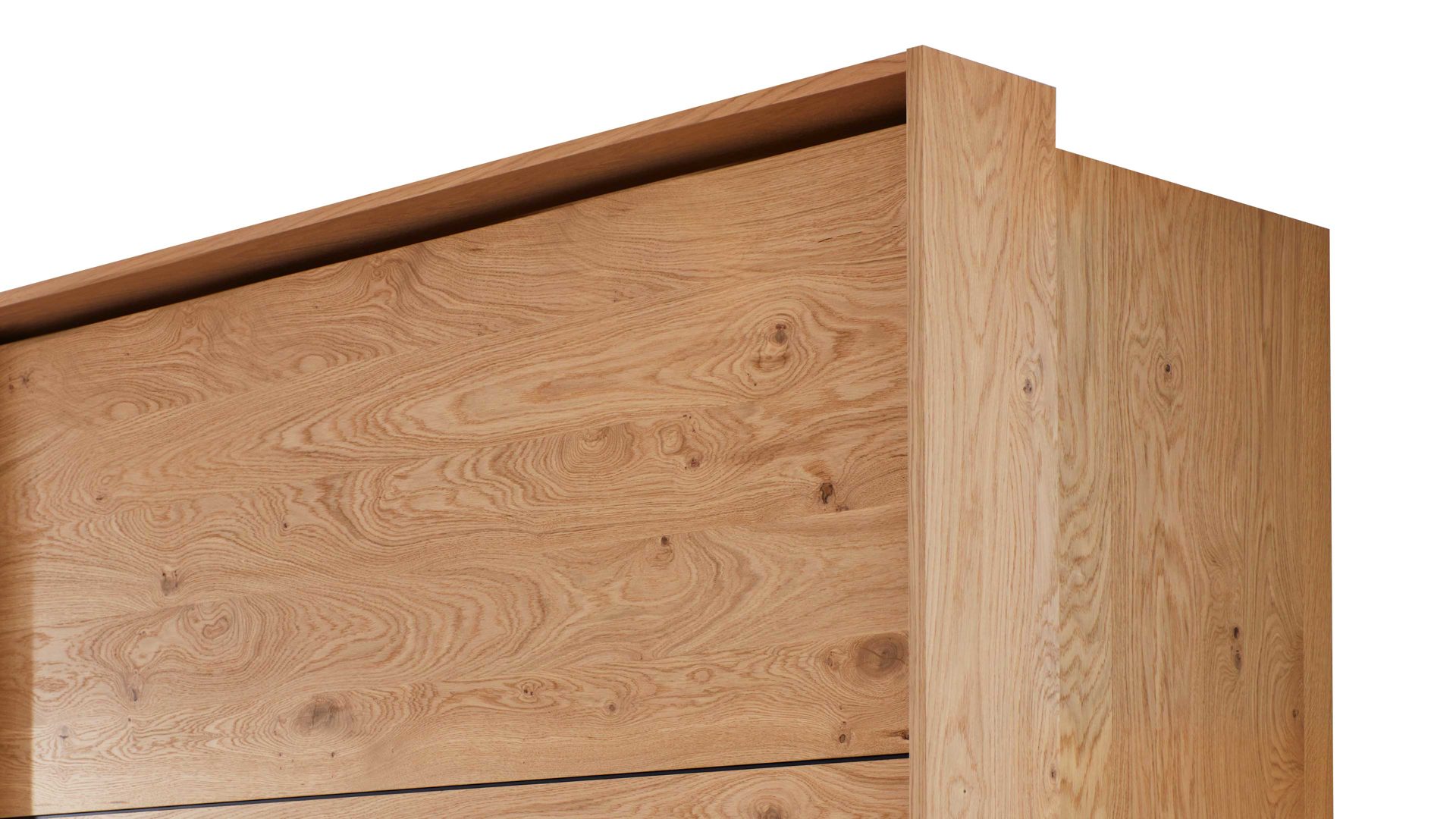 Passepartout Interliving aus Holz in Holzfarben Interliving Schlafzimmer Serie 1024 – Passepartout Breite ca. 338 cm - Balkeneiche