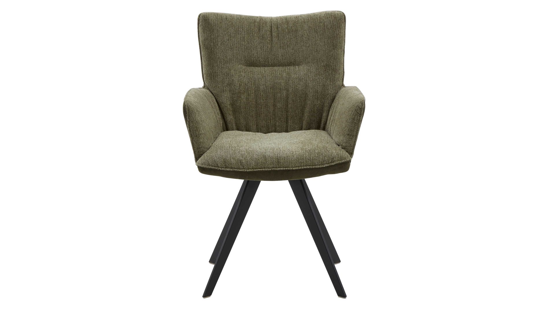 Polsterstuhl Interliving aus Stoff in Grün Interliving Esszimmer Serie 5111 – Schalensessel 9022-04 grüne Bezugkombi 955 & schwarzes Eisen