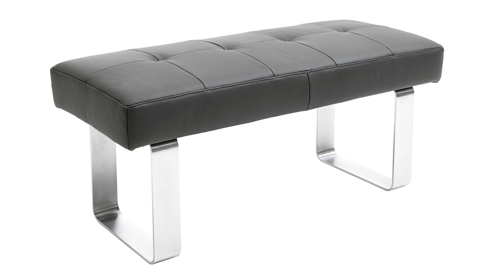 Polsterbank modulmaster aus Leder in Dunkelgrau Modulmaster Game 1 - Polsterbank und Sitzmöbel grauer Longlife Dicklederbezug Bronco 88 – Länge ca. 113 cm