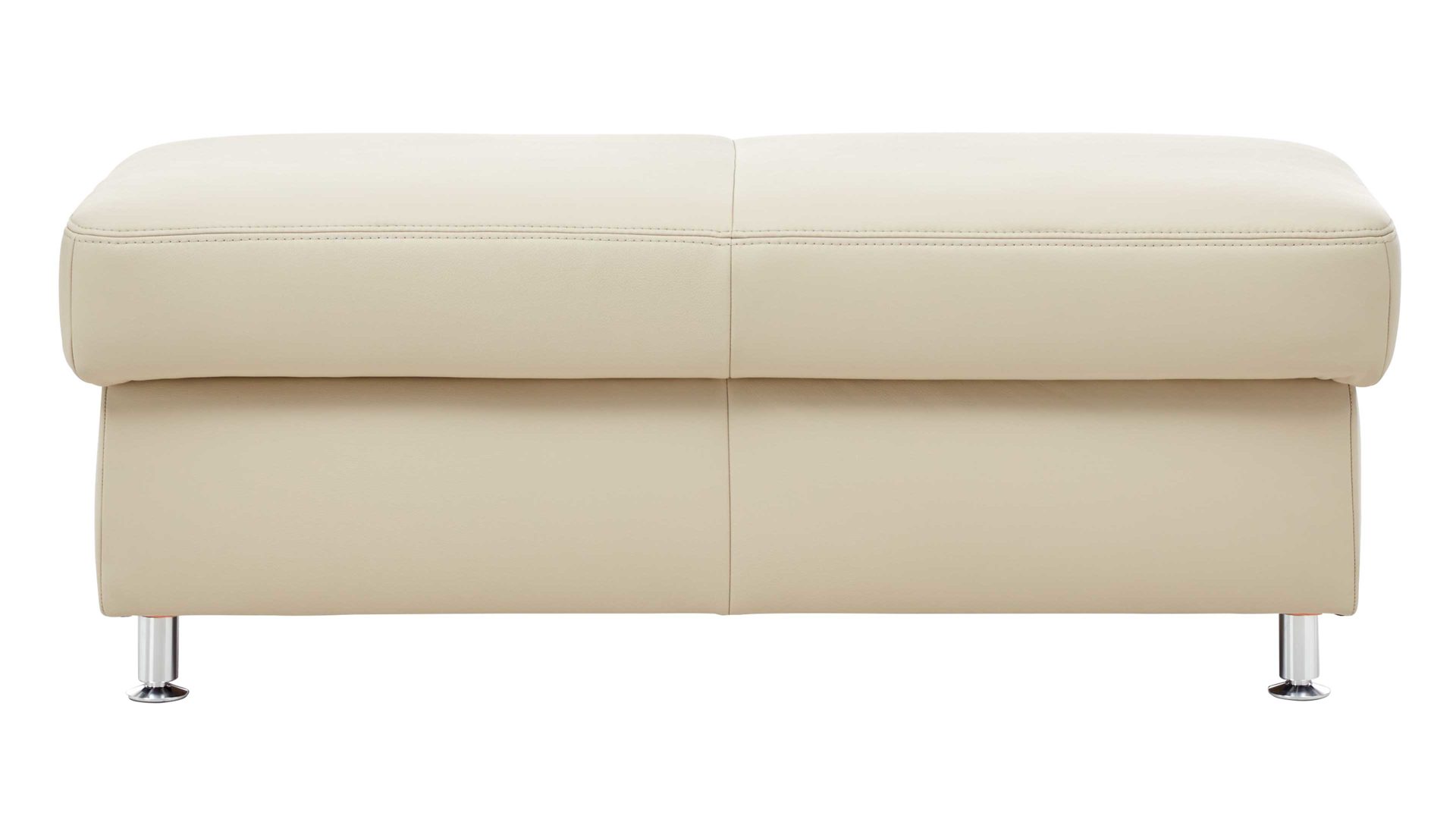 Funktionshocker modulmaster aus Leder in Beige Modulmaster MM-PN1049 - XXL-Funktionshocker aufklappbar - ecrufarbenes Leder Torro & Metallfüße