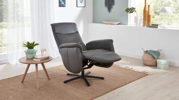 Relaxsessel modulmaster aus Leder in Anthrazit Modulmaster MM-PN1062 - Relaxsessel 1DRF anthrazitfarbenes Leder Torro & schwarzer Sternfuß V1S