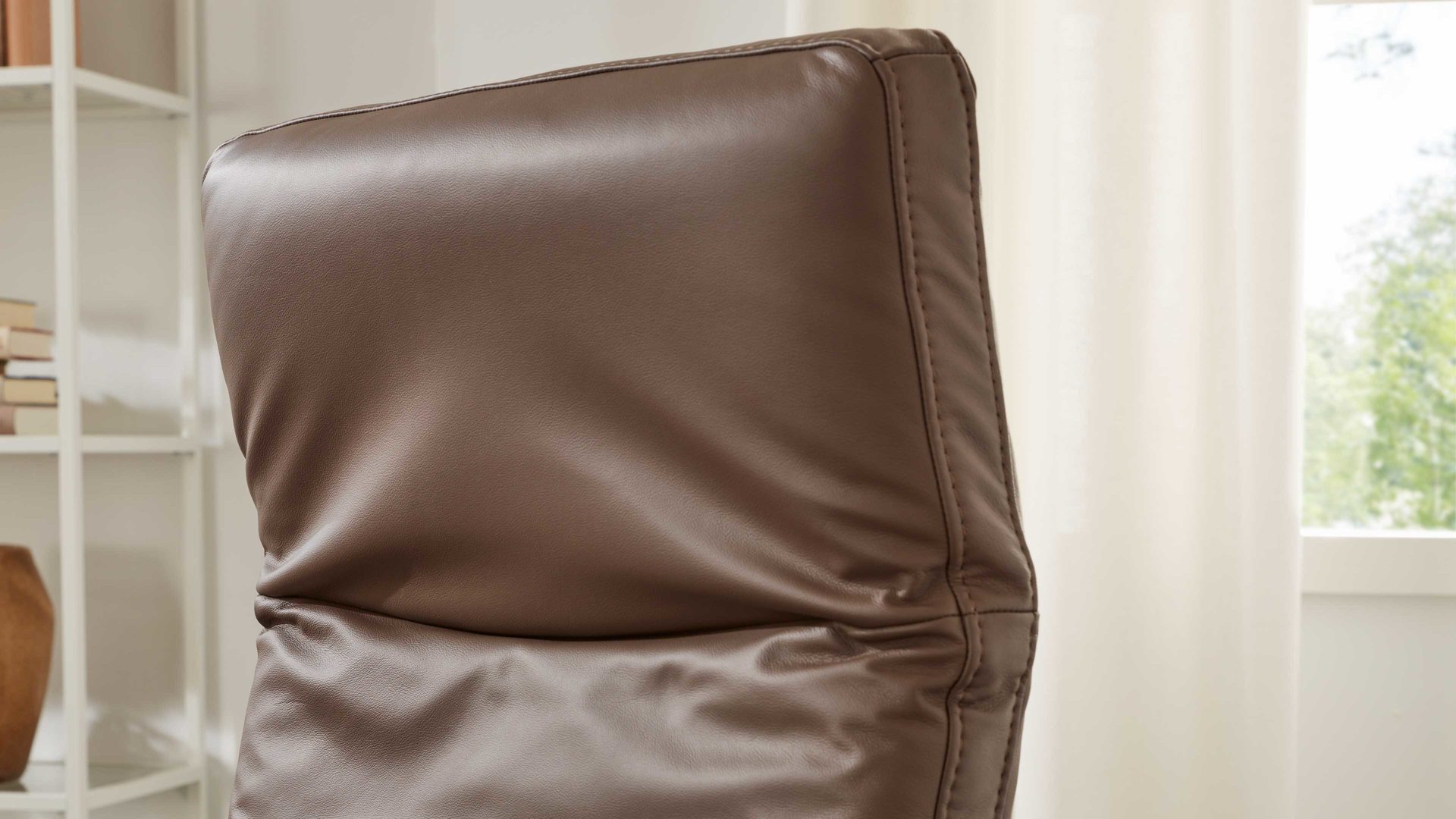 Relaxsessel modulmaster aus Leder in Dunkelbraun Modulmaster MM-PN1062 - Relaxsessel 1DRF mokkafarbenes Leder Torro & Tellerfuß V17