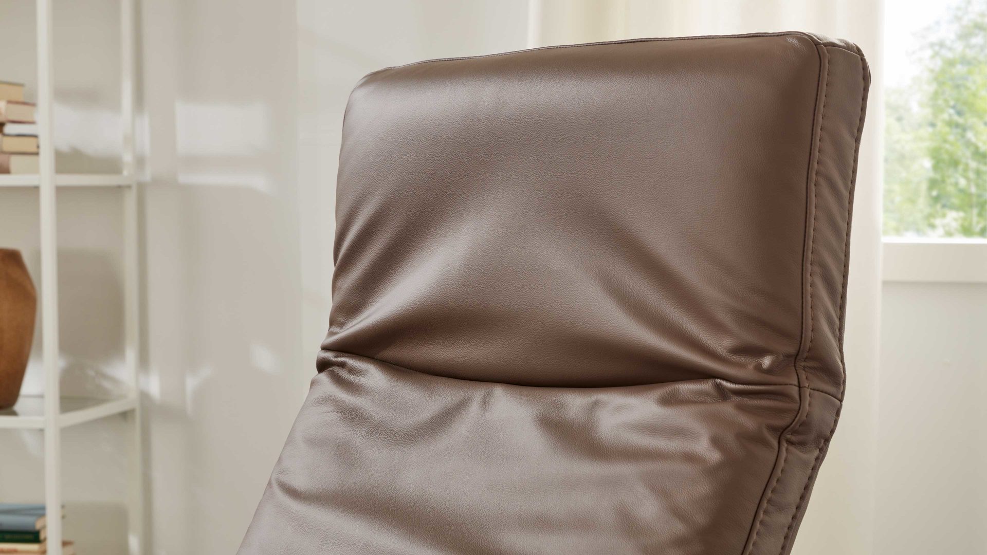 Relaxsessel modulmaster aus Leder in Dunkelbraun Modulmaster MM-PN1062 - Relaxsessel 1DRF mokkafarbenes Leder Torro & Tellerfuß V17