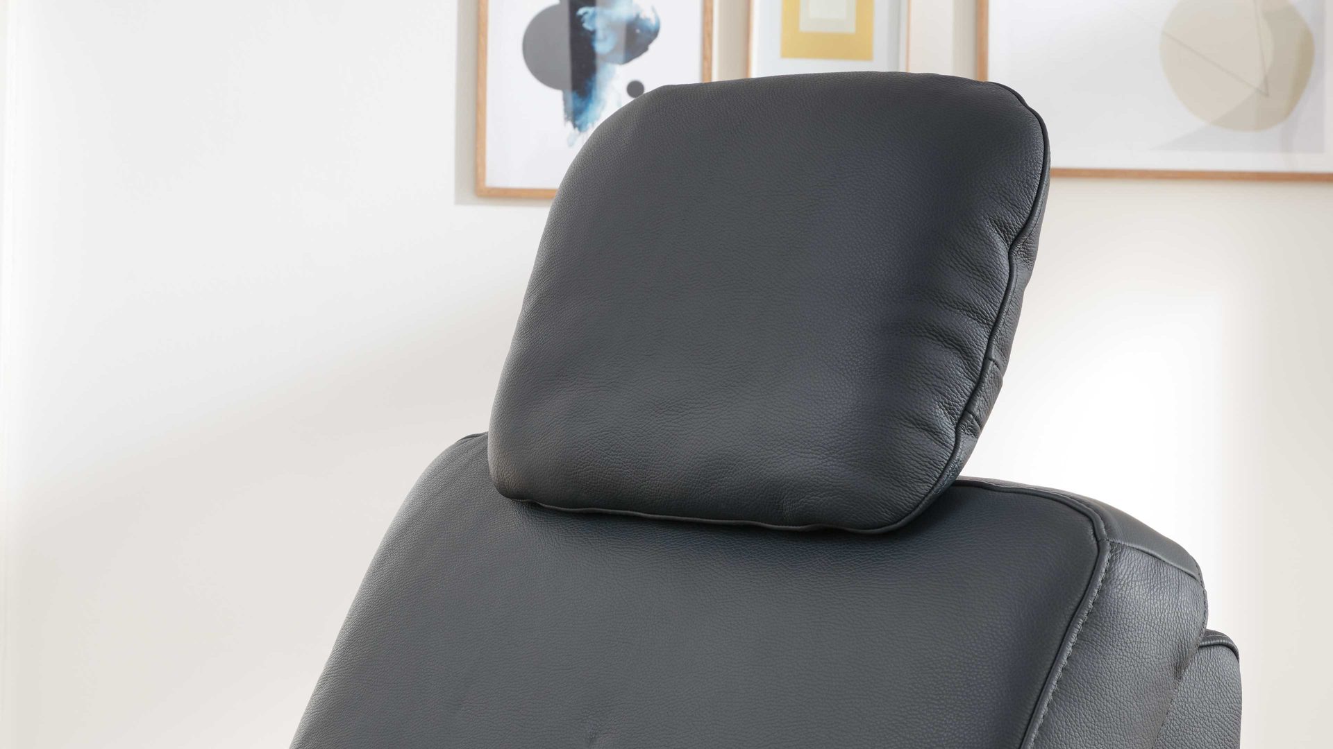 Kopfstütze modulmaster aus Leder in Dunkelblau Modulmaster MM-PN1059 - Comfortkopfstütze CKS nachtblaues Leder Torro - ca. 44 x 32 cm