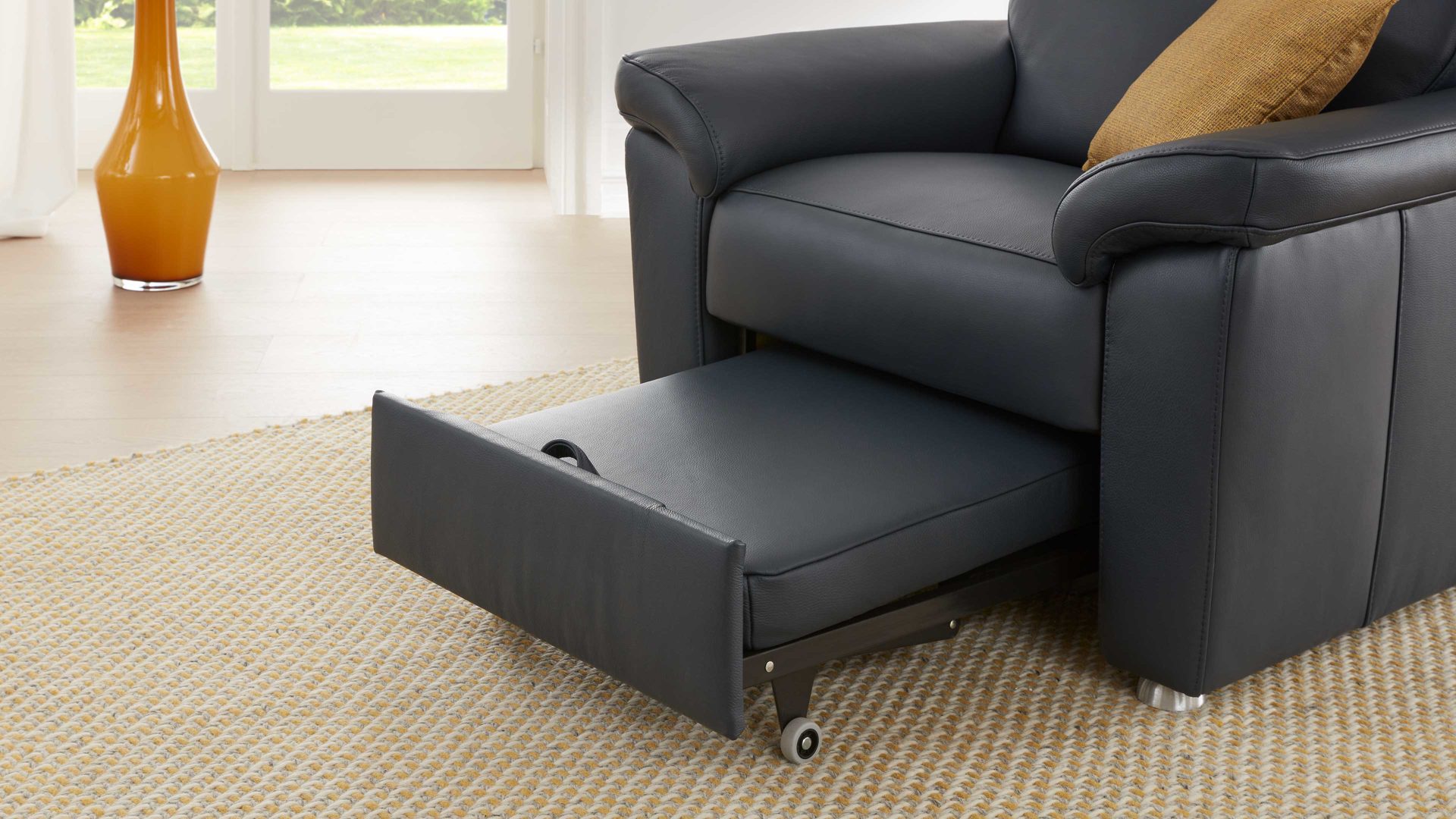 Hocker modulmaster aus Leder in Dunkelbraun Modulmaster MM-PN1059 - Auszughocker Ho moccafarbenes Leder Torro