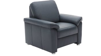 Polstersessel modulmaster aus Leder in Dunkelblau Modulmaster MM-PN1059 - Polstersessel nachtblaues Leder Torro & Metallfüße