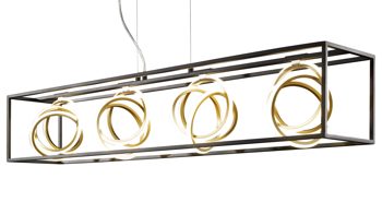 Pendelleuchte Fh fischer & honsel aus Metall in Schwarz FH Hängeleuchte Gisi Schwarz & Gold - Länge ca. 110 cm