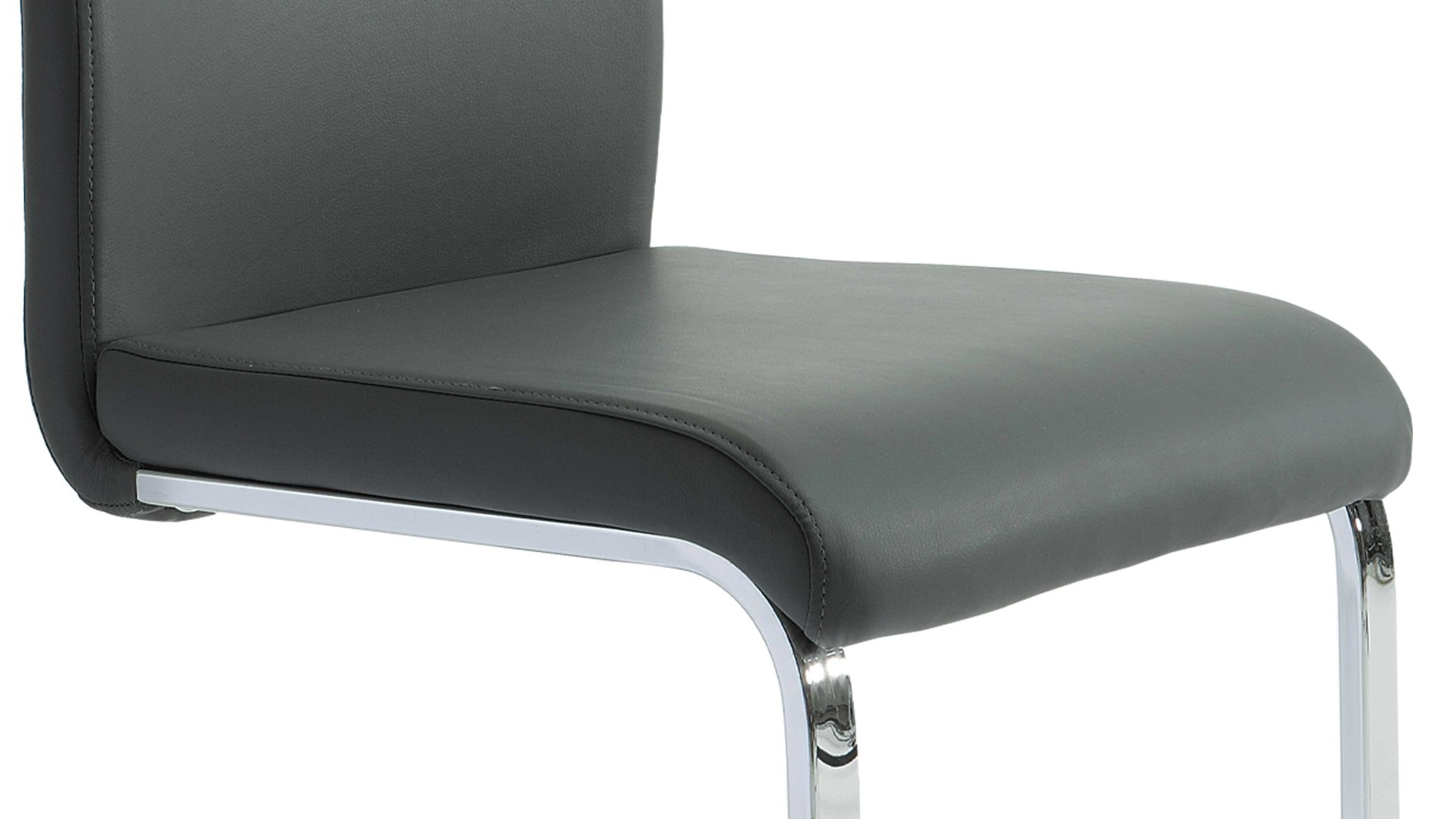 Schwingstuhl Mca furniture aus Kunstfaser in Schwarz Schwingstuhl bzw. Freischwinger Paulo mit Griffmulde schwarzes Kunstleder 10SX & Edelstahl