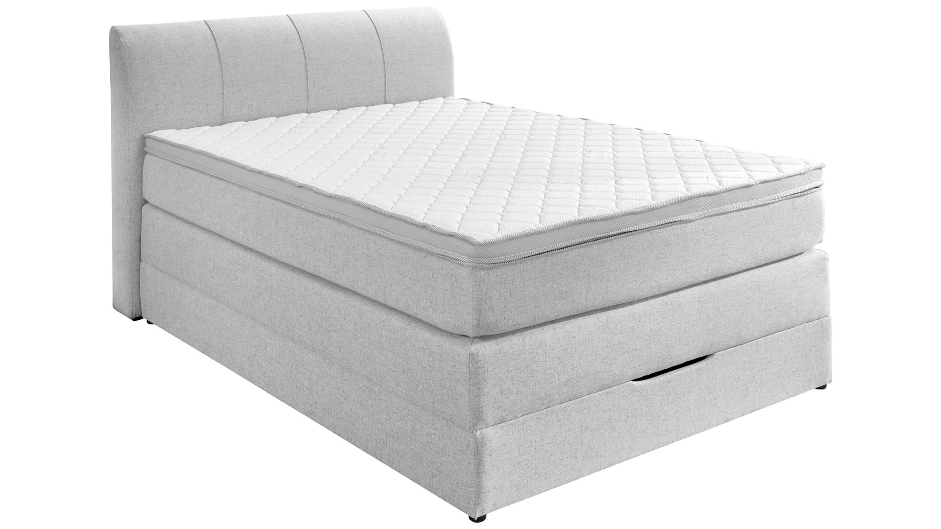 Boxspringbett Sun garden | 162739 aus Stoff in Hellgrau Boxspringbett Modesto hellgraues Flachgewebe MT50375-720 – Liegefläche ca. 140 x 200 cm