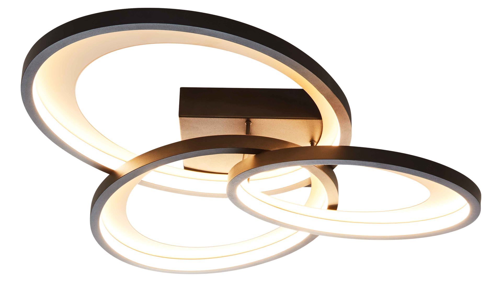 Deckenleuchte Interliving aus Metall in Schwarz Interliving Leuchten Serie 9337 - Deckenleuchte Mattschwarz & Gold – ca. 69 x 60 cm