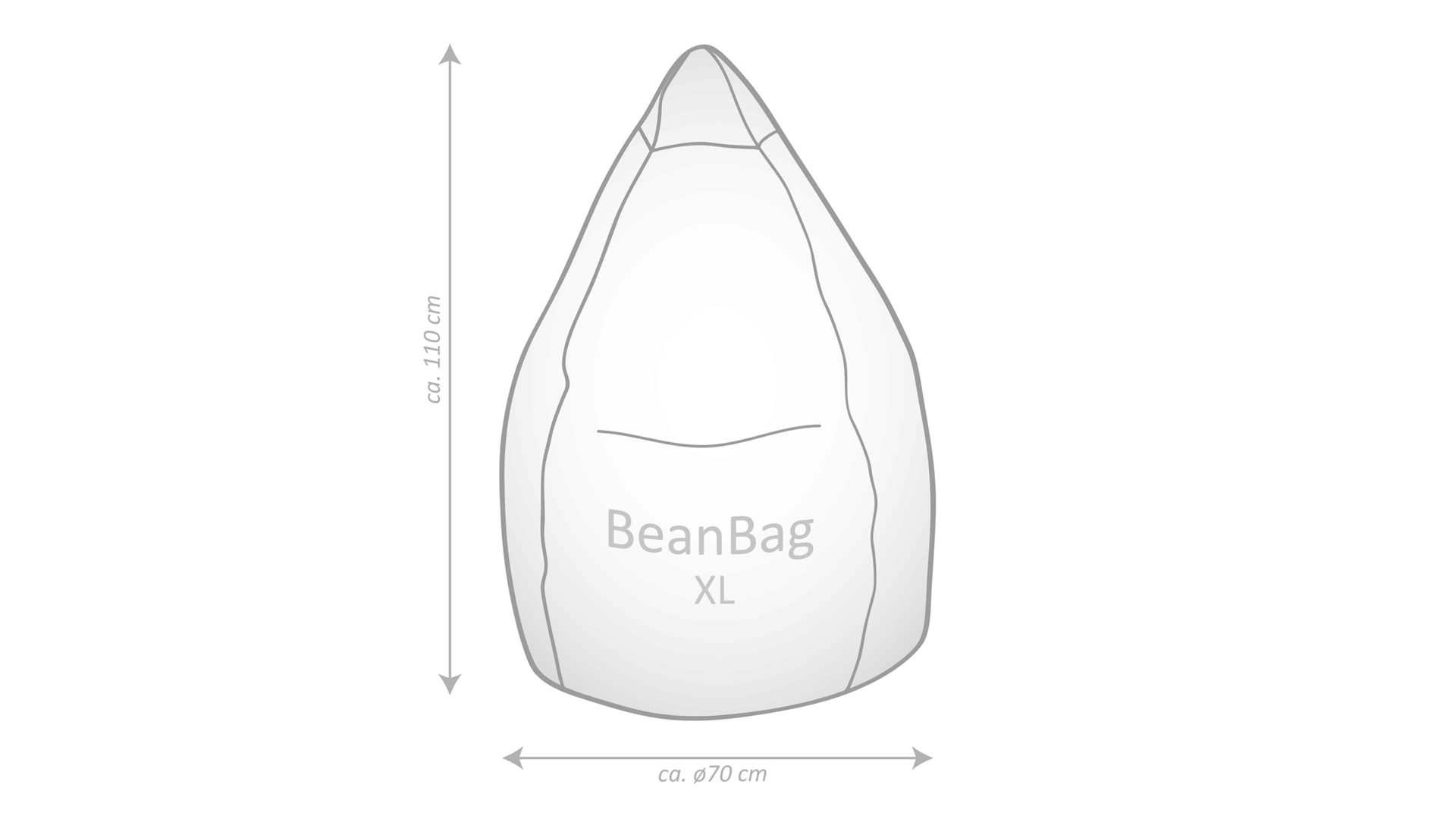 Standard-Sitzsack Magma sitting point aus Naturfaser in Weiß SITTING POINT Sitzsack Fußball XL als Sitzmöbel Weiß - ca. 220 Liter