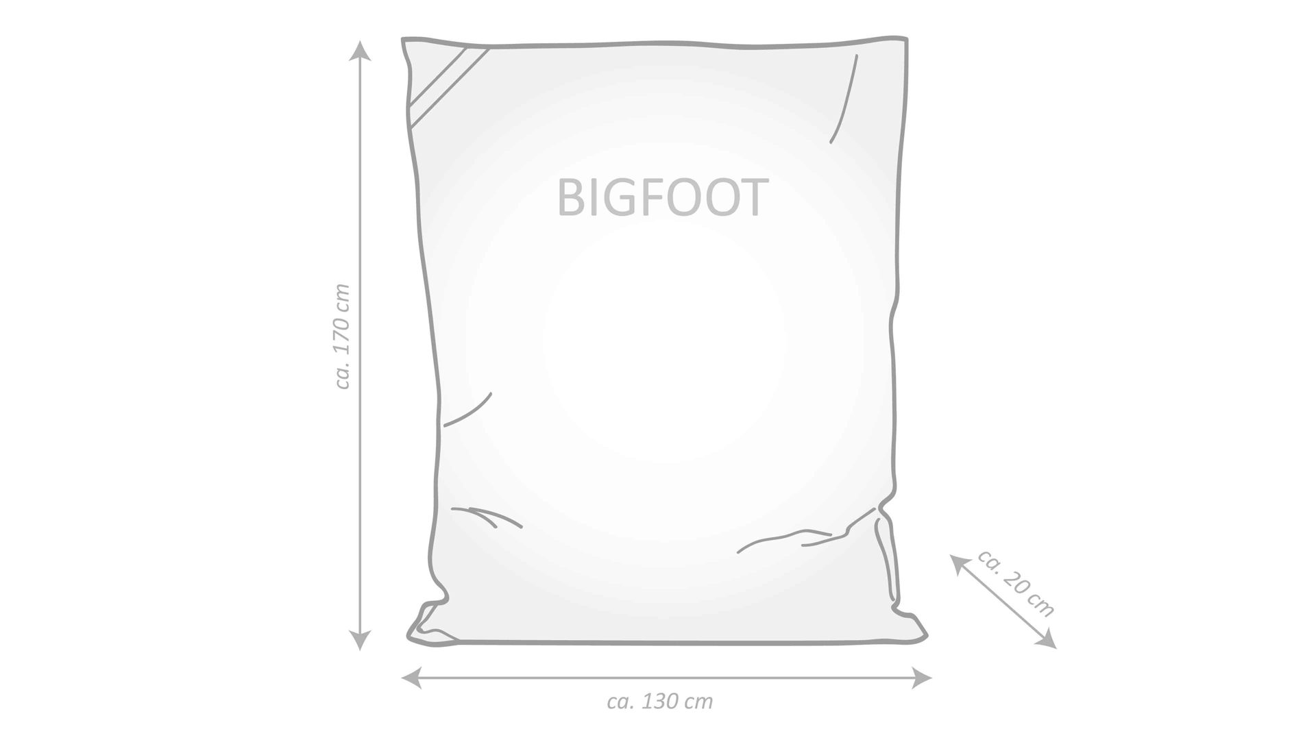 Sitzsack-Bodenkissen Magma sitting point aus Kunstfaser in Anthrazit SITTING POINT Sitzsack bigfoot scuba® - Sitzmöbel anthrazitfarbene Kunstfaser - ca. 130 x 170 cm