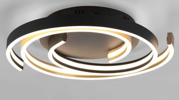 Deckenleuchte Trio lighting for you aus Metall in Schwarz Trio Deckenleuchte Caya Messingfarben  &  Schwarz  - Durchmesser ca. 50 cm