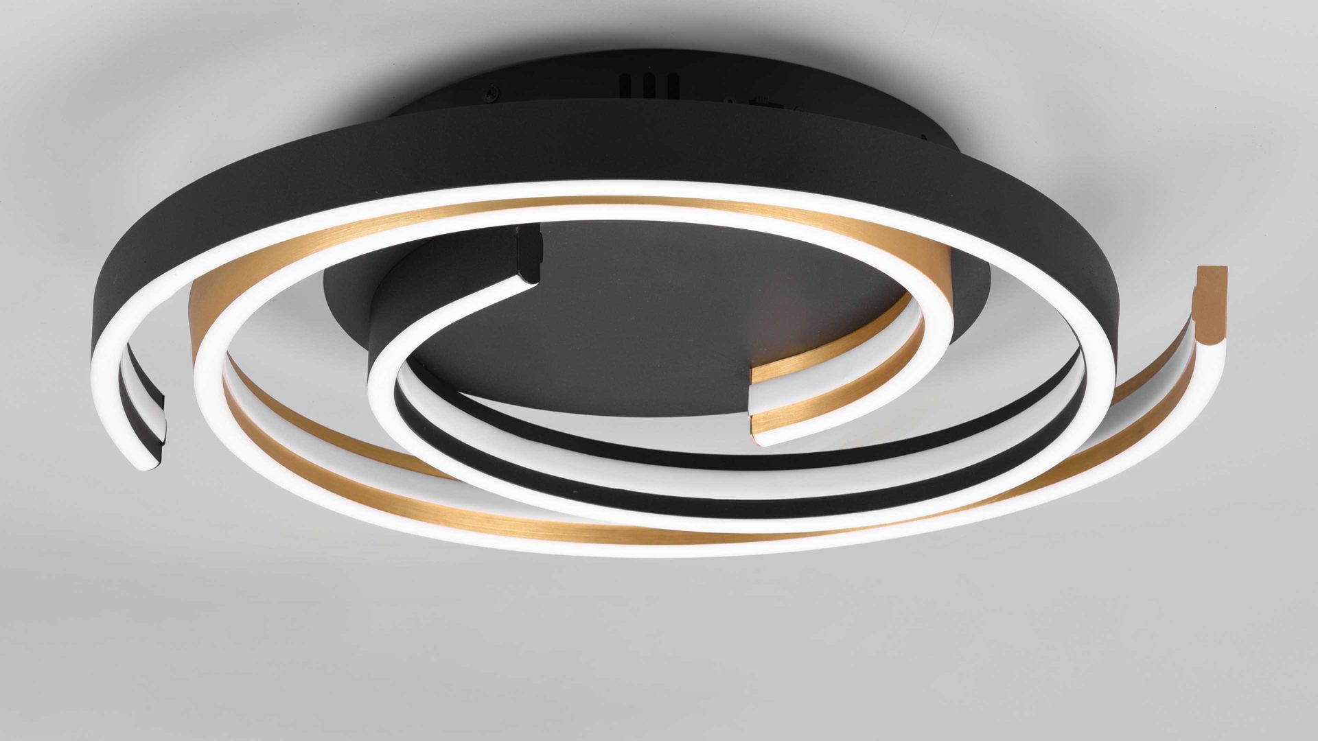 Deckenleuchte Trio lighting for you aus Metall in Schwarz Trio Deckenleuchte Caya Messingfarben  &  Schwarz  - Durchmesser ca. 50 cm