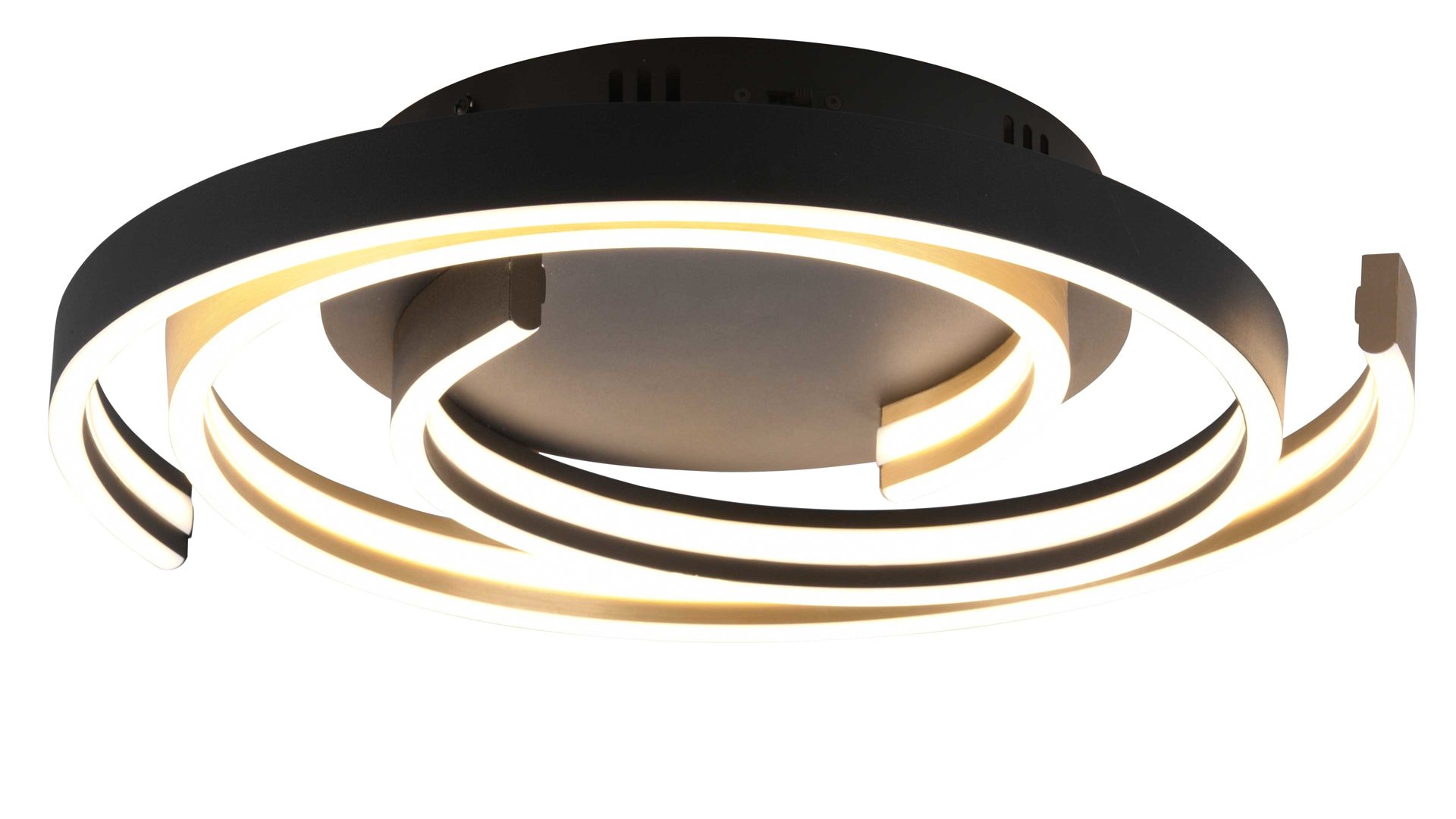 Deckenleuchte Trio lighting for you aus Metall in Schwarz Trio Deckenleuchte Caya Messingfarben  &  Schwarz  - Durchmesser ca. 50 cm