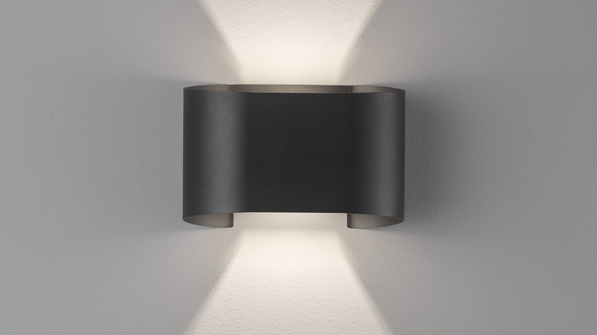 Wandleuchte Fh fischer & honsel aus Metall in Schwarz FH Außen-Wandleuchte Wall mattschwarzes Metall - Breite ca. 18 cm