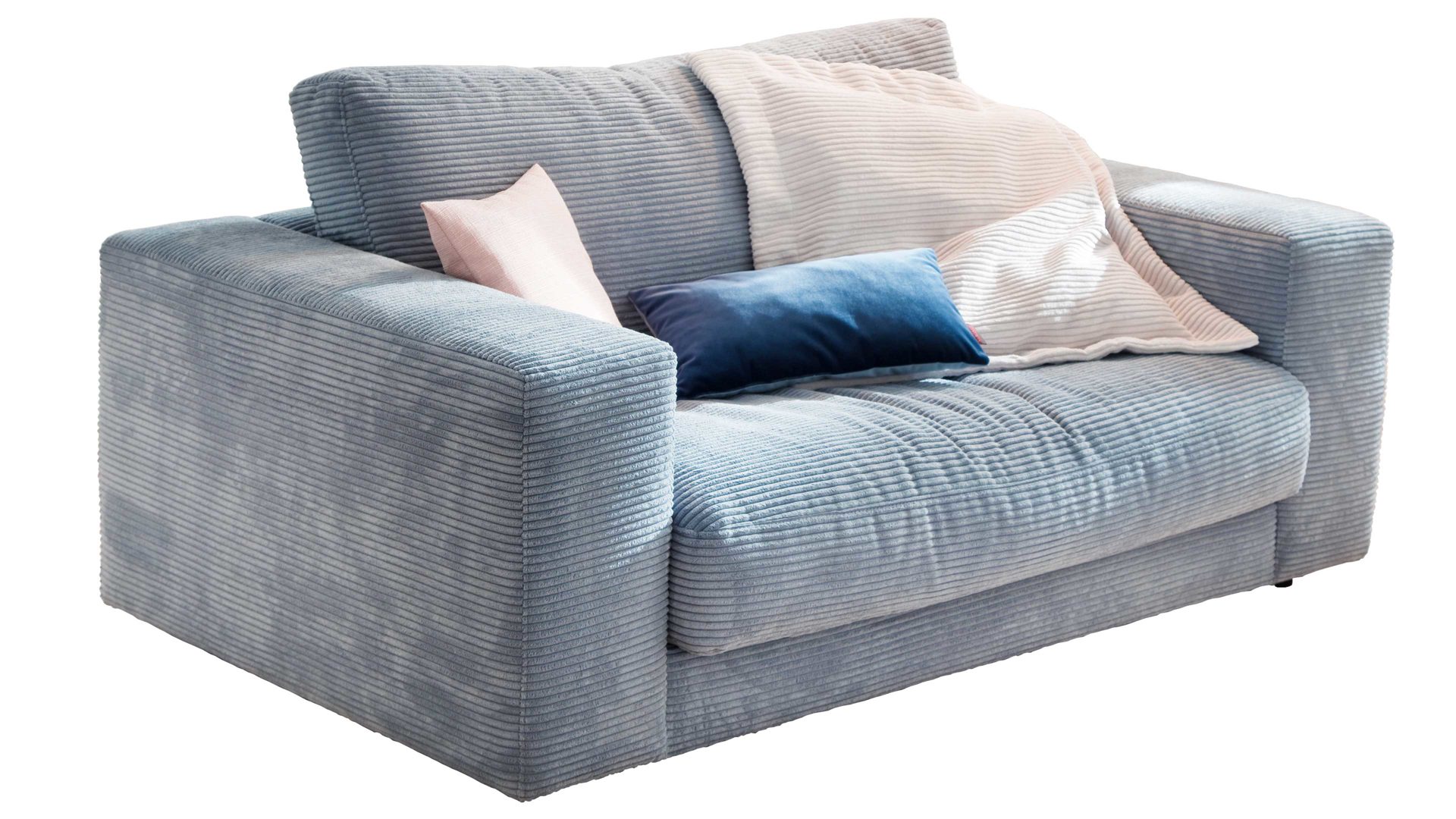 Zweisitzer SOFAkultur aus Stoff in Hellblau SOFAkultur Programm SK 267 - Zweisitzer medium hellblauer Cordbezug