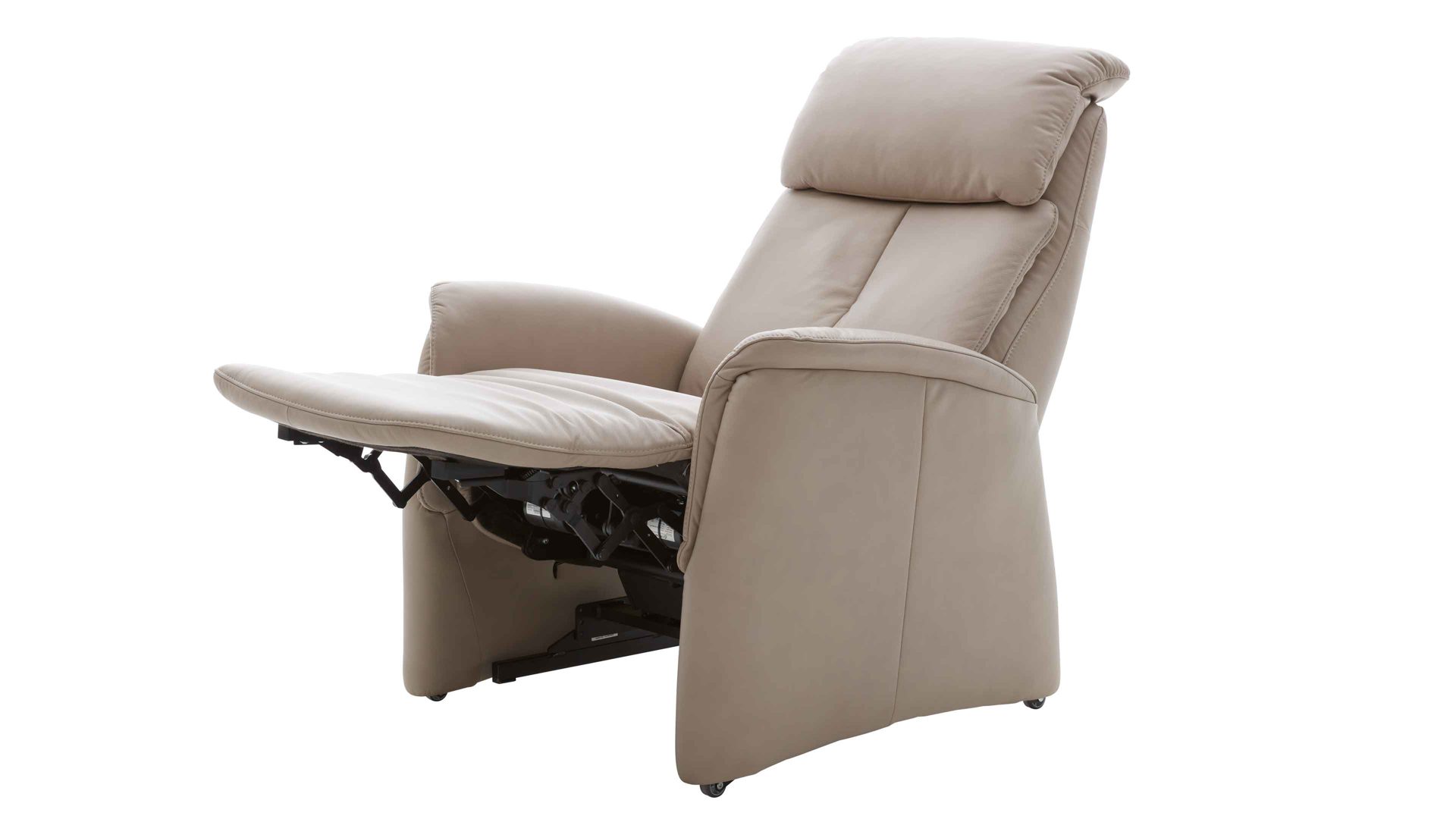 Relaxsessel comfortmaster besser sitzen, liegen, leben aus Leder in Hellgrau Comfortmaster CM-HU1157 - Relaxsessel B perlfarbenes LongLife-Leder Vivre - Ergonomie L