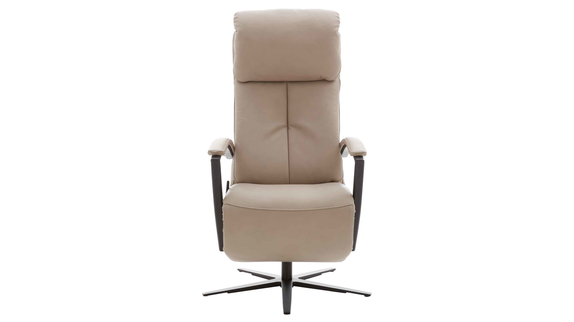Relaxsessel comfortmaster besser sitzen, liegen, leben aus Leder in Hellgrau Comfortmaster CM-HU1157 - Relaxsessel B perlfarbenes LongLife-Leder Vivre & schwarzer Sternfuß - Ergonomie XL