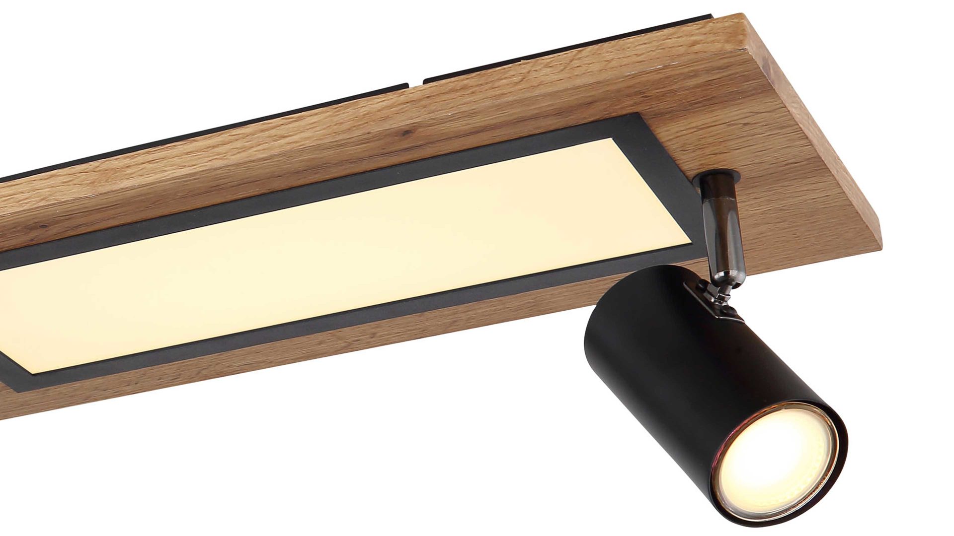 Strahler / Spot Globo lighting aus Holz in Holzfarben GLOBO Leuchten Serie Ulla - Deckenstrahler dunkles Holz & Mattschwarz - ca. 80 x 20 cm