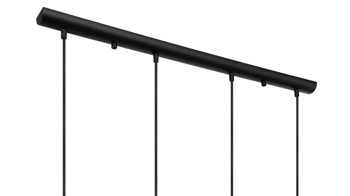 Pendelleuchte Globo lighting aus Metall in Schwarz GLOBO Leuchten Serie Annika - Hängelampe mattschwarz & Rauchglas - Länge ca. 80 cm