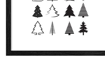 Kunstdruck Pro®art bilderpalette aus Karton / Papier / Pappe in Weiß PRO®ART Kunstdruck Christmas 3 Weiß & Schwarz - ca. 33 x 43 cm