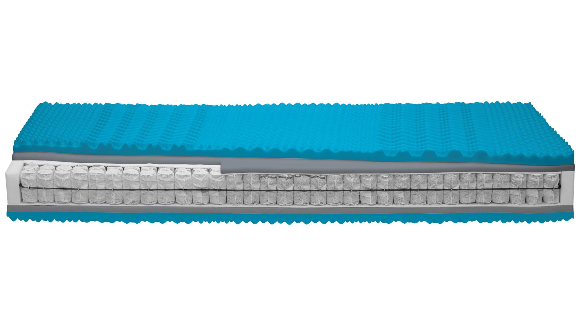 Federkernmatratze comfortmaster besser sitzen, liegen, leben aus Stoff in Weiß Comfortmaster Matratze Exklusiv T H3, Taschenfederkern – Liegefläche ca. 90 x 210 cm