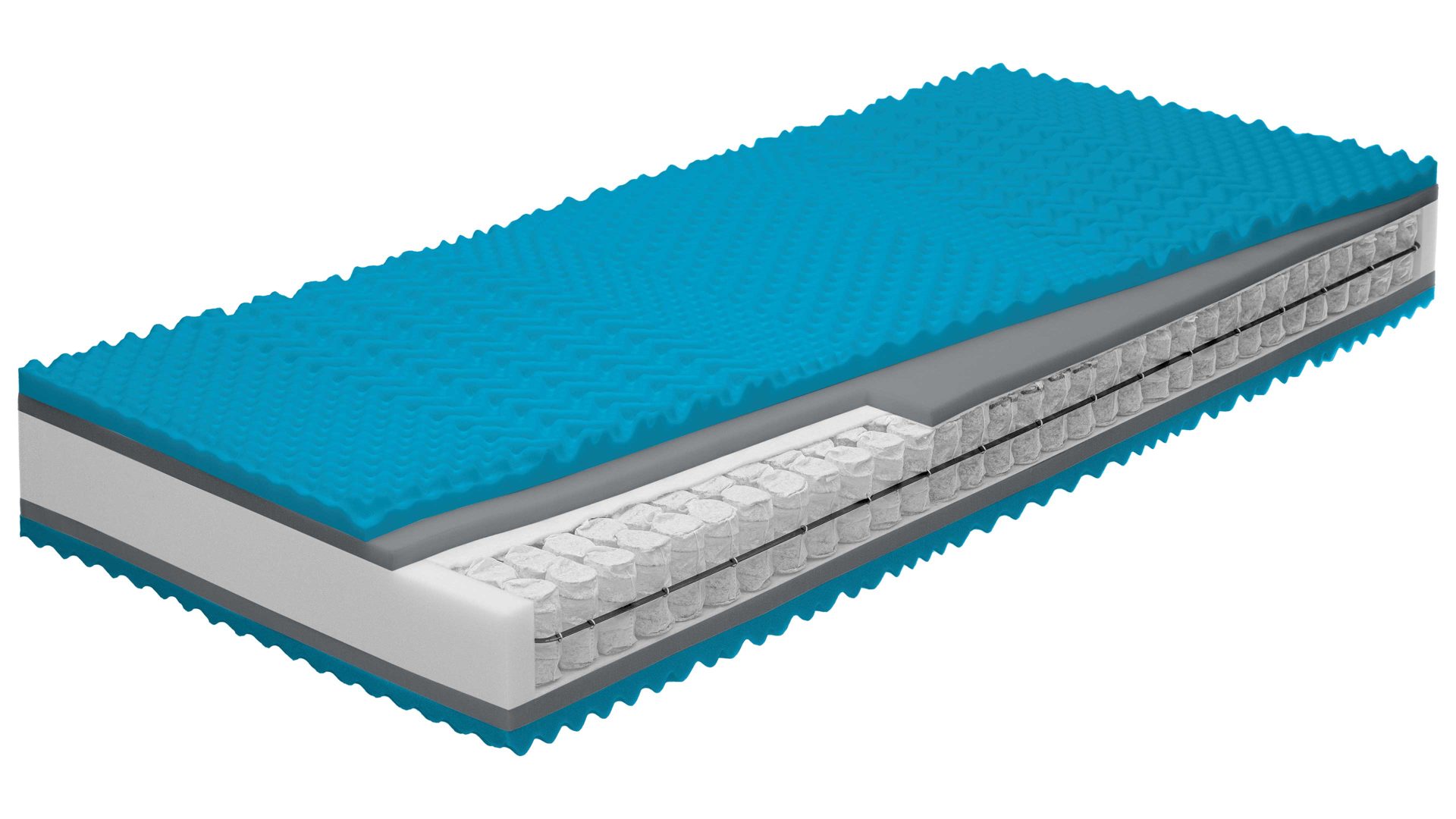 Federkernmatratze comfortmaster besser sitzen, liegen, leben aus Stoff in Weiß Comfortmaster Matratze Exklusiv T H2, Taschenfederkern – Liegefläche ca. 90 x 220 cm