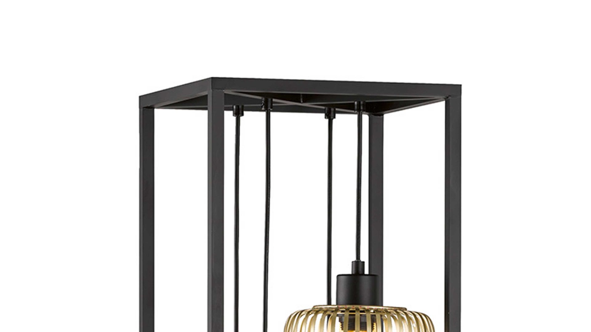 Stehleuchte Fh fischer & honsel aus Metall in Schwarz FH Stehleuchte Caydo Sandschwarz & Gold - Höhe ca. 150 cm