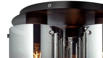 Deckenleuchte Brilliant aus Glas in Dunkelgrau Brilliant Deckenleuchte Beth Kaffee & Rauch - Durchmesser ca. 35 cm