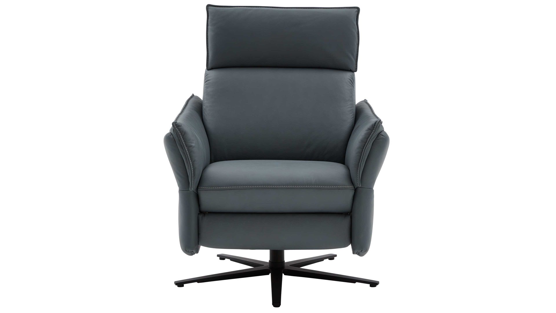 Relaxsessel comfortmaster besser sitzen, liegen, leben aus Leder in Hellblau Comfortmaster 7267 - Relaxsessel 24L44 manuell - seefarbenes LongLife-Leder & anthrazitfarbener Sternfuß