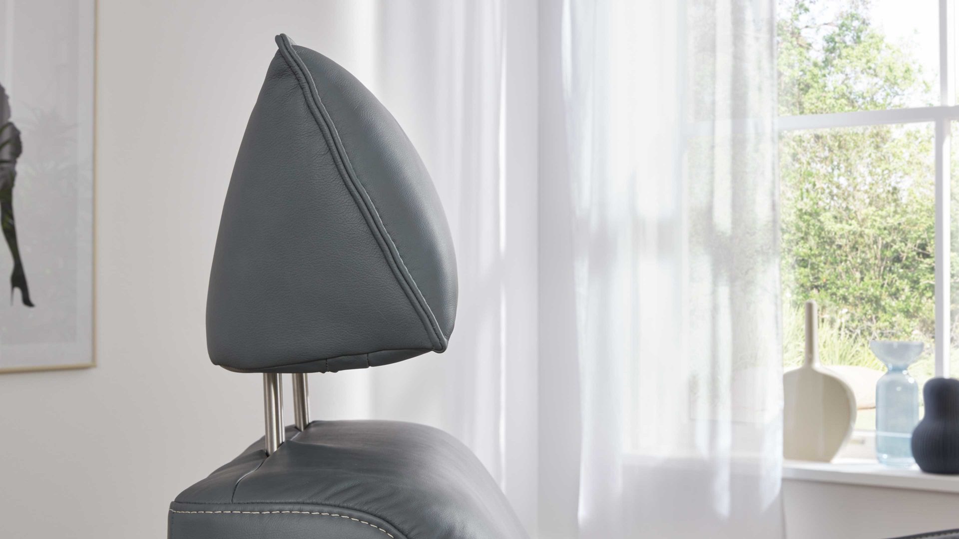 Relaxsessel comfortmaster besser sitzen, liegen, leben aus Leder in Hellblau Comfortmaster 7267 - Relaxsessel 24L44 manuell - seefarbenes LongLife-Leder & anthrazitfarbener Sternfuß