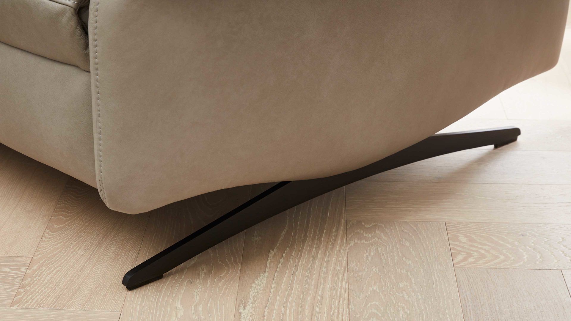 Dreisitzer comfortmaster besser sitzen, liegen, leben aus Leder in Beige Comfortmaster Spektra 1267 - Dreisitzer stahlfarbenes LongLife-Leder - Länge ca. 223 cm