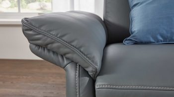 Ecksofa comfortmaster besser sitzen, liegen, leben aus Leder in Hellblau Comfortmaster Spektra 1267 - Ecksofa seefarbenes LongLife-Leder - Stellfläche ca. 289 x 243 cm