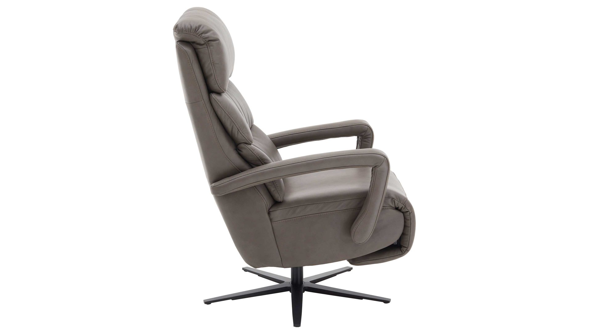 Relaxsessel comfortmaster besser sitzen, liegen, leben aus Leder in Grau Comfortmaster CM-HU1060 – Relaxsessel B steingraues LongLife-Leder Vivre & Sternfuß V1S