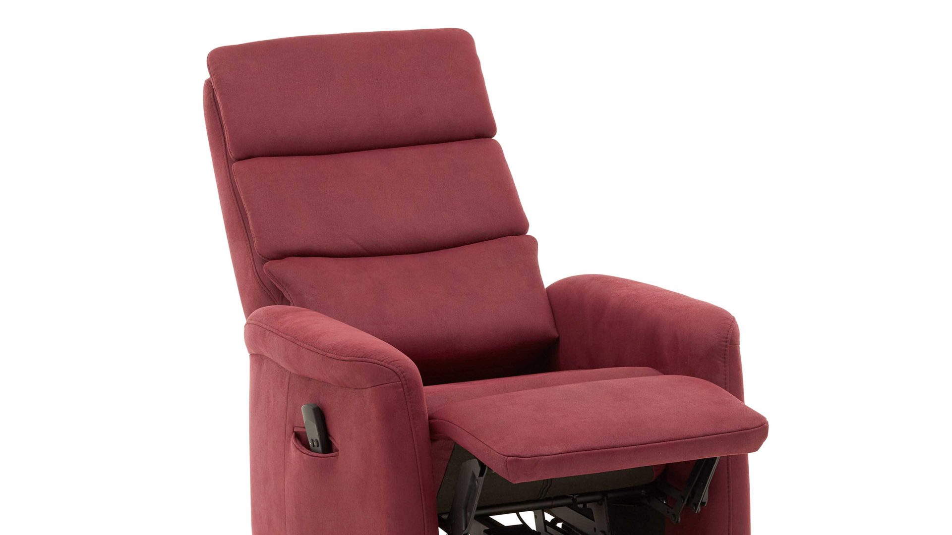 Relaxsessel OrthoSedis aus Kunstfaser in Rot OrthoSedis OS-HU1043 - Relaxsessel A8 mit Aufstehhilfe und Federkern weinrote Mikrofaser Deluxe - Ergonomie S