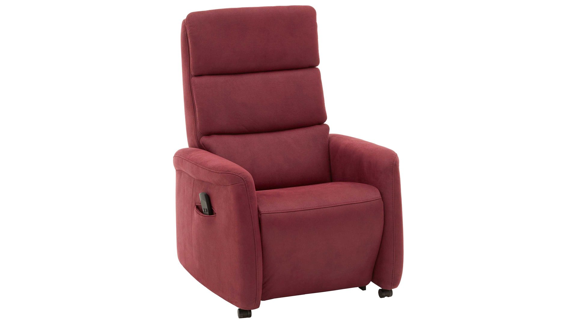 Relaxsessel OrthoSedis aus Kunstfaser in Rot OrthoSedis OS-HU1043 - Relaxsessel A8 mit Aufstehhilfe und Federkern weinrote Mikrofaser Deluxe - Ergonomie S