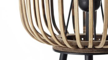 Stehleuchte Brilliant aus Geflecht in Hellbraun Brilliant Stehleuchte Woodrow hellbrauner Bambus & Metall  - Höhe ca. 130 cm