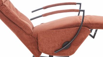 Relaxsessel KAWOO aus Stoff in Orange KAWOO Polsterprogramm Torino XC - Relaxsessel kupferfarbenes Flachgewebe Paris & schwarzer Sternfuß