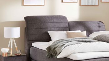 Boxspringbett comfortmaster besser sitzen, liegen, leben aus Stoff in Anthrazit Comfortmaster OC-BX21015 - Boxspringbett anthrazitfarbener Stoffbezug Brego 321200 – Liegefläche ca. 180 x 200 cm