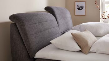 Boxspringbett comfortmaster besser sitzen, liegen, leben aus Stoff in Anthrazit Comfortmaster OC-BX21015 - Boxspringbett anthrazitfarbener Stoffbezug Brego 321200 – Liegefläche ca. 180 x 200 cm