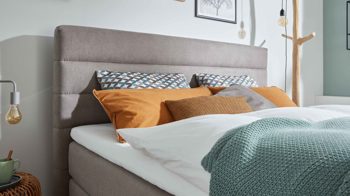 Boxspringbett comfortmaster besser sitzen, liegen, leben aus Stoff in Grau Comfortmaster OC-BX21014 - Boxspringbett granitfarbene Mikrofaser Nele 432002 – Liegefläche ca. 180 x 200 cm