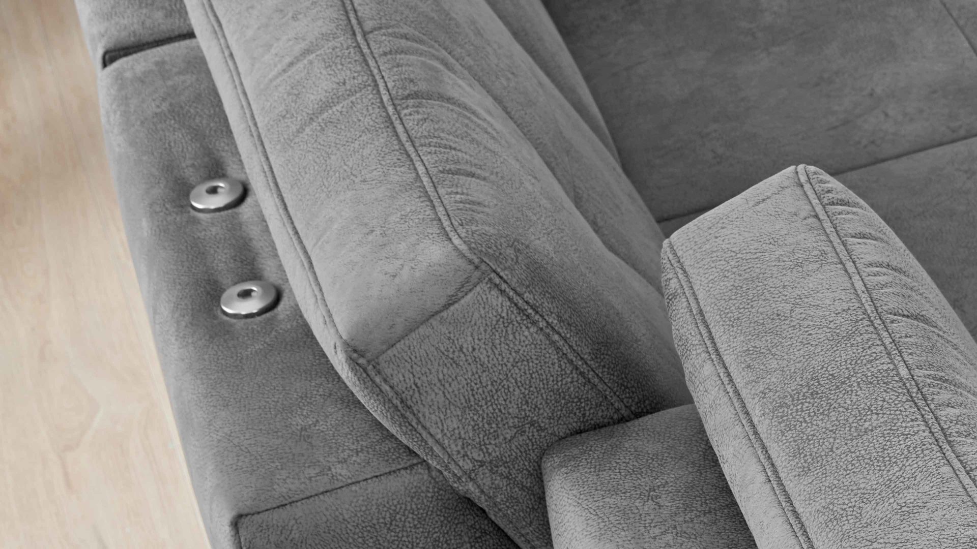 Kopfstütze modulmaster aus Stoff in Grau Modulmaster MM-MP1139 - Kopfstütze graue Mikrofaser Saddle - ca. 44 x 32 cm